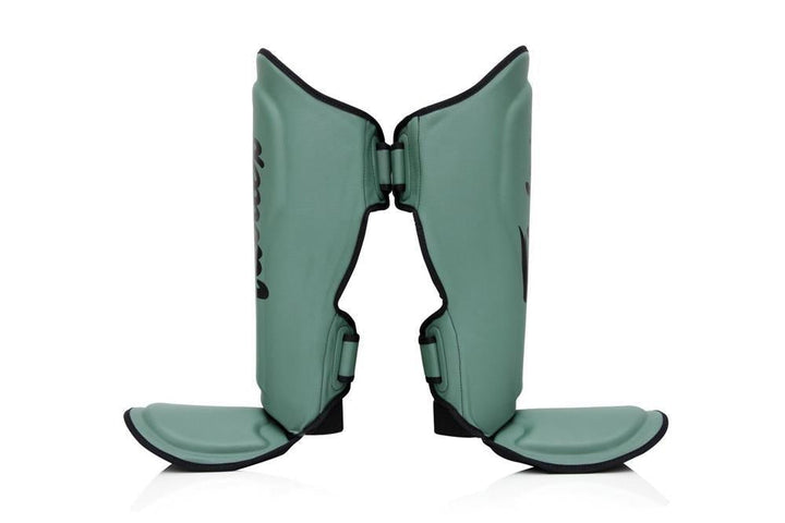 Fairtex x Booster Muay Thai Shin Guards - Green/Black-FEUK
