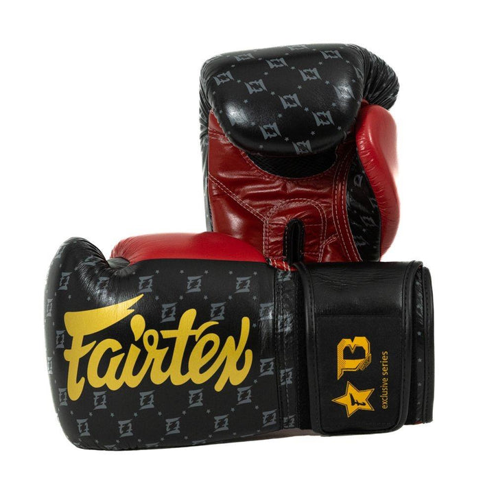 Fairtex X Booster Star Boxing Gloves - Black/Red-Fairtex