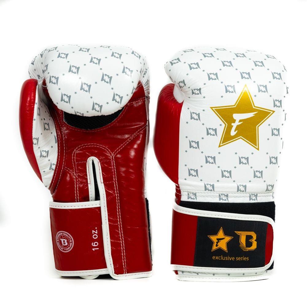 Fairtex X Booster Star Boxing Gloves White Red Fight Equipment UK FEUK