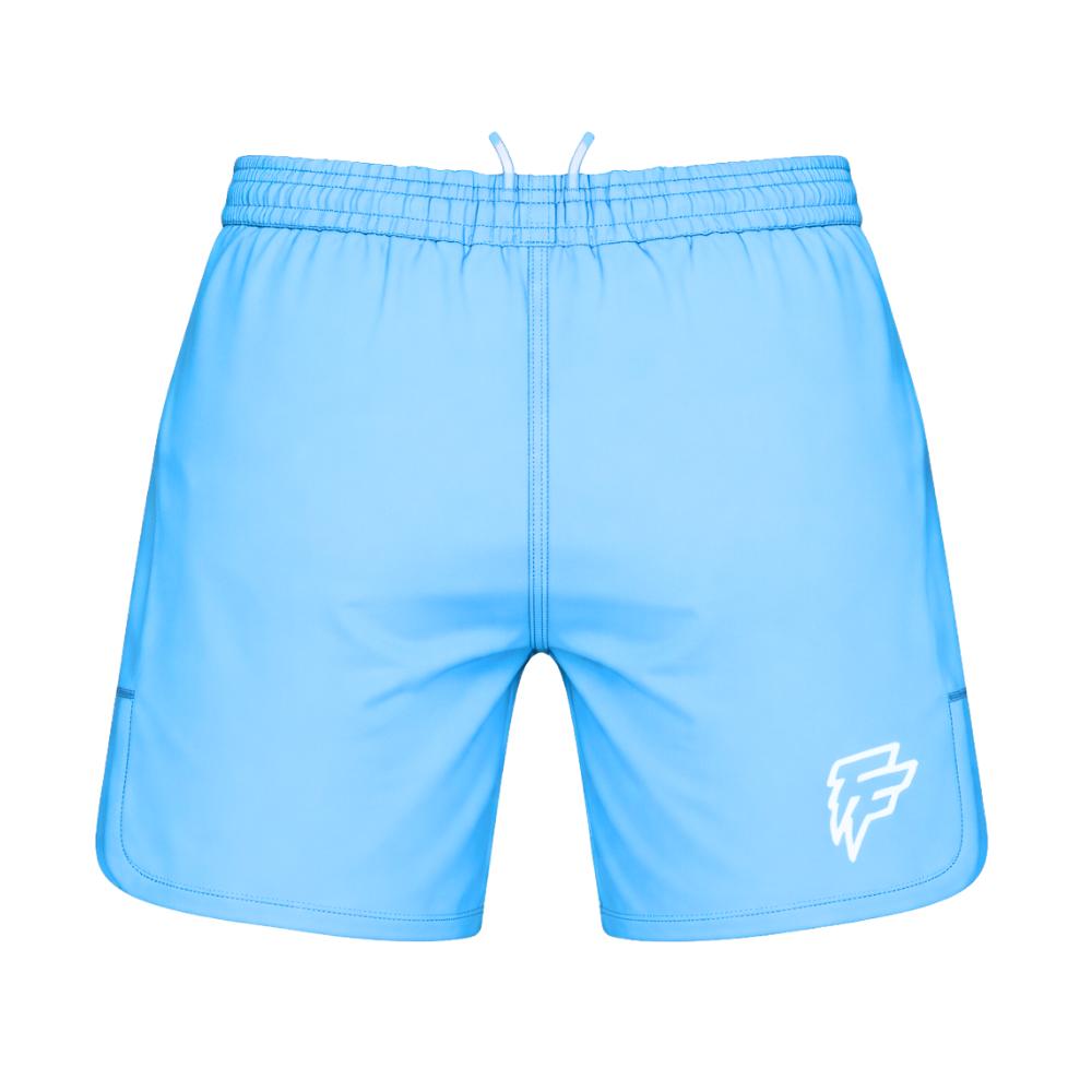 Filthy Few Flow High Cut Shorts - Sky Blue/White-Filthy Few