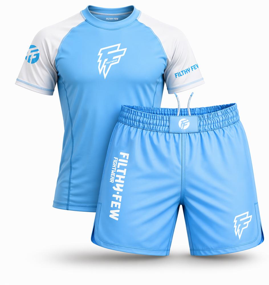 Filthy Few Flow No Gi Set - Sky Blue/White-Fight Equipment UK