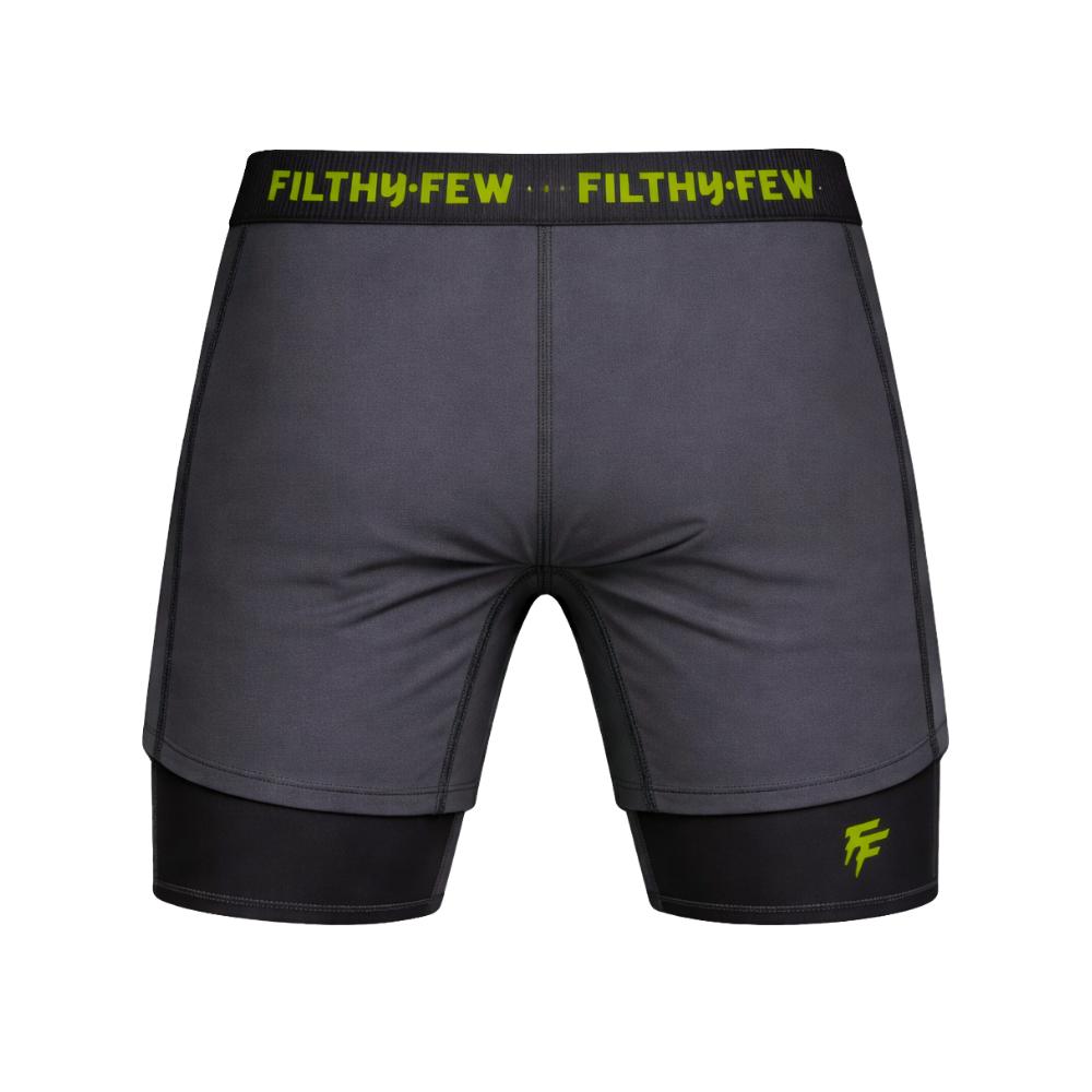 Filthy Few Titan Dual Layer Shorts - Black/Green-Filthy Few