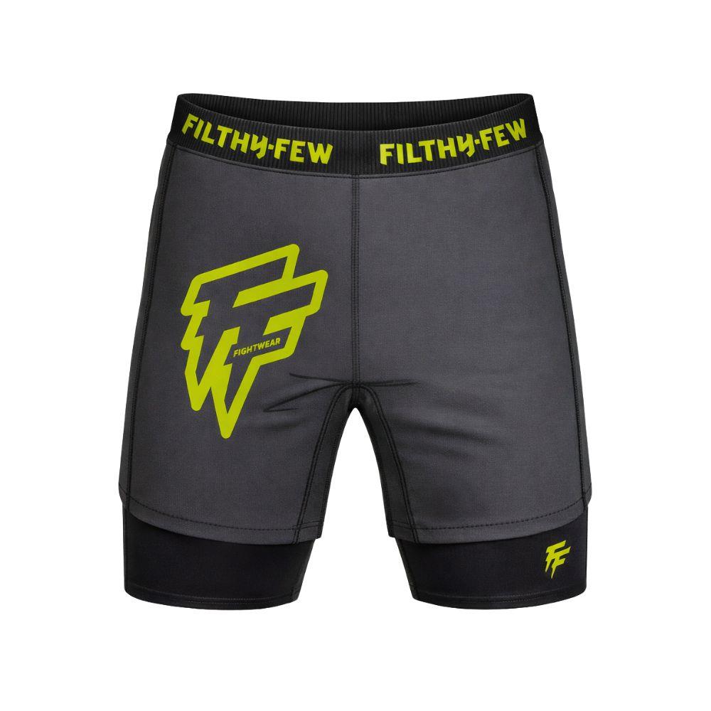 Filthy Few Titan Dual Layer Shorts - Black/Green-Filthy Few