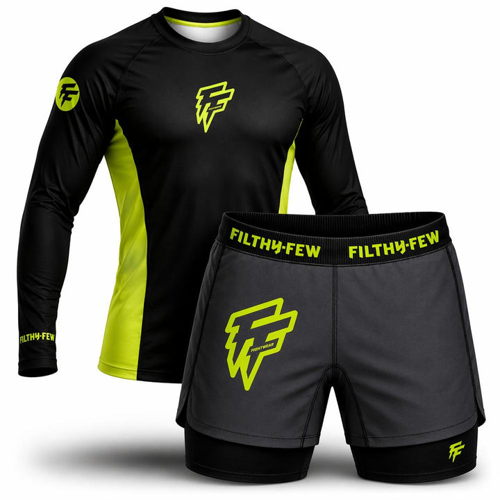 Filthy Few Titan Long Sleeve No Gi Set - Black/Green-Fight Equipment UK
