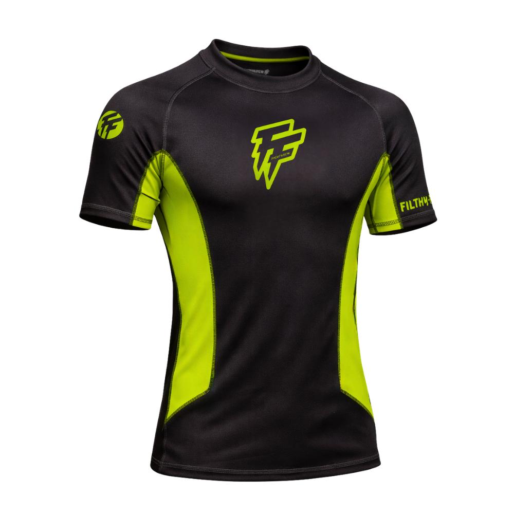 Filthy Few Titan Short Sleeve Rash Guard - Black/Green-Filthy Few