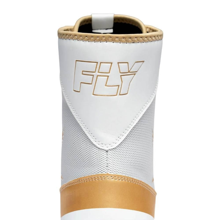 Fly Storm 2 Kids Boxing Boots - White/Gold-Fly