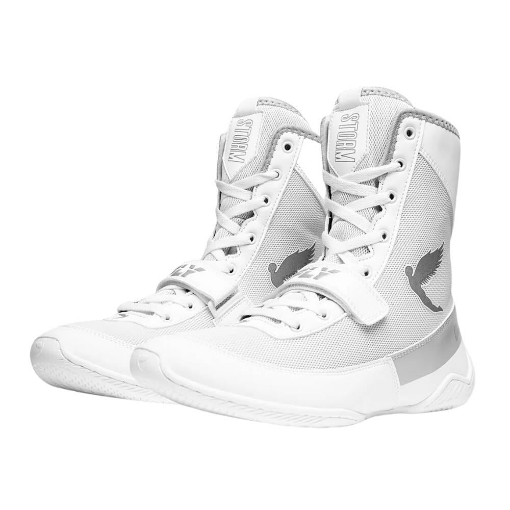 Fly Storm 2 Kids Boxing Boots - White/Grey-Fly