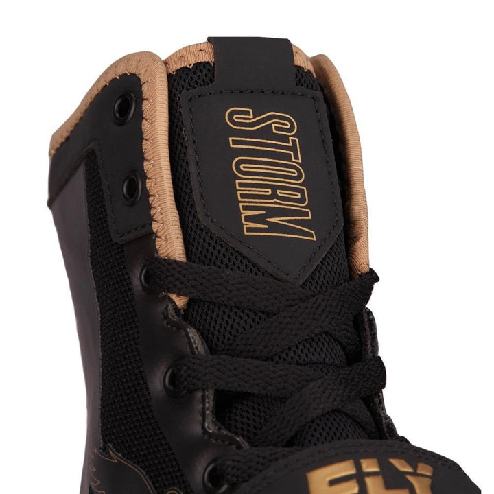 Fly Storm Boxing Boots - Black/Gold-FEUK