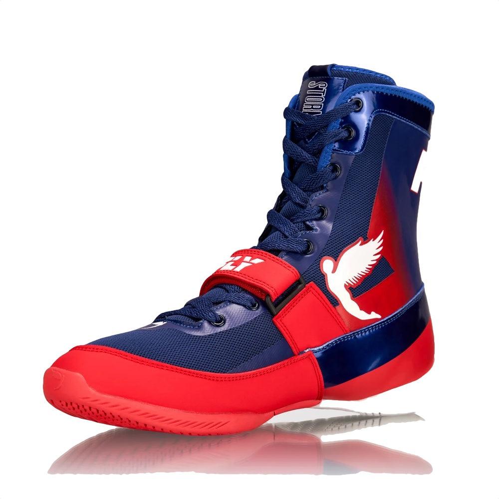 Fly Storm Boxing Boots - Blue/Red/White-FEUK