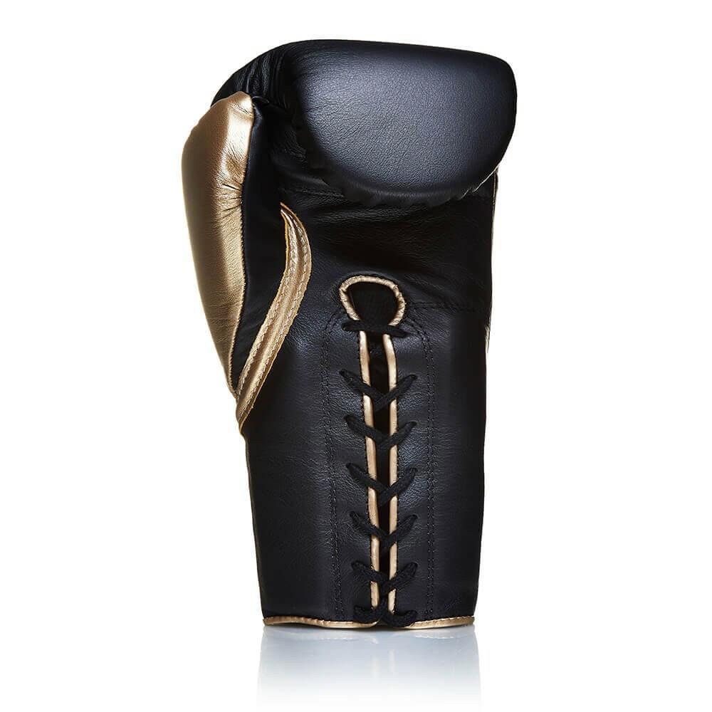 Fly Superlace Boxing Gloves - Black/Gold-FEUK