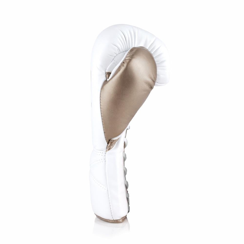 Fly Superlace Boxing Gloves - White/Gold-FEUK