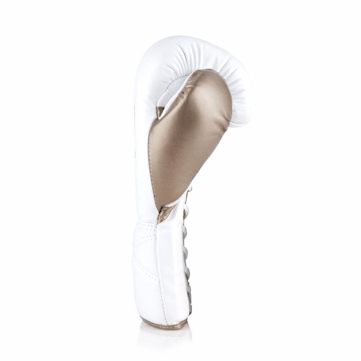 Fly Superlace Boxing Gloves - White/Gold-FEUK