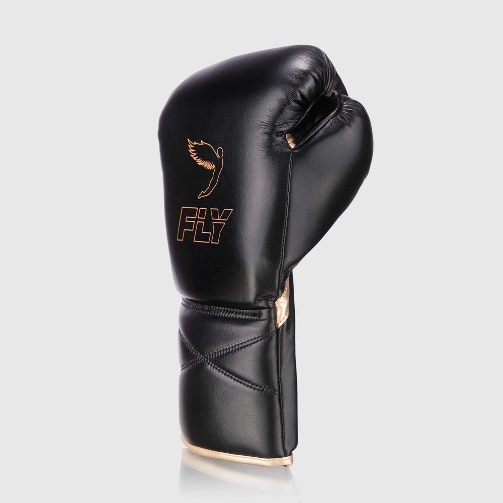 Fly Superlace X Boxing Gloves - Black/Gold-FEUK