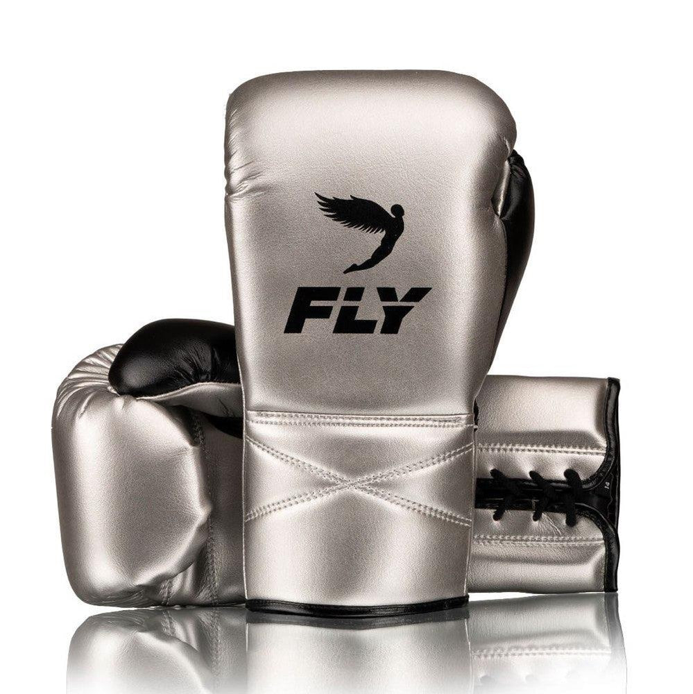 Fly Superlace X Boxing Gloves - Silver/Black
