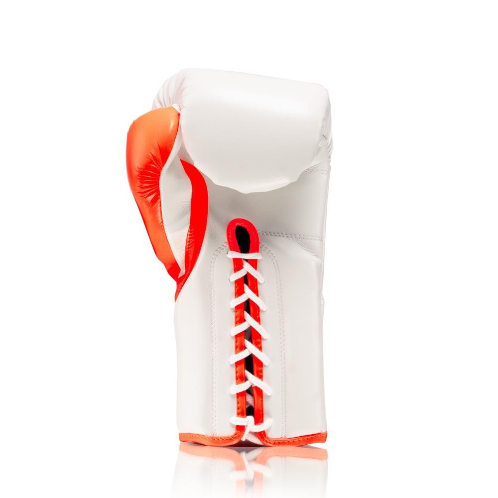 Fly Superlace X Boxing Gloves - White/Orange-FEUK