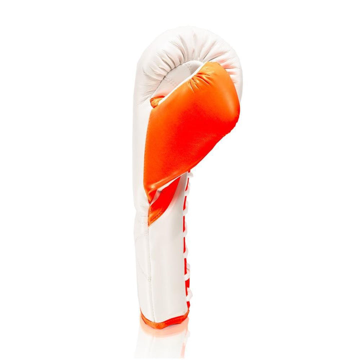 Fly Superlace X Boxing Gloves - White/Orange-FEUK