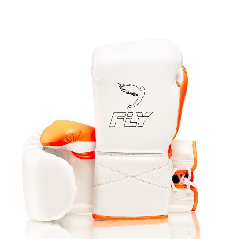 Fly Superlace X Boxing Gloves - White/Orange