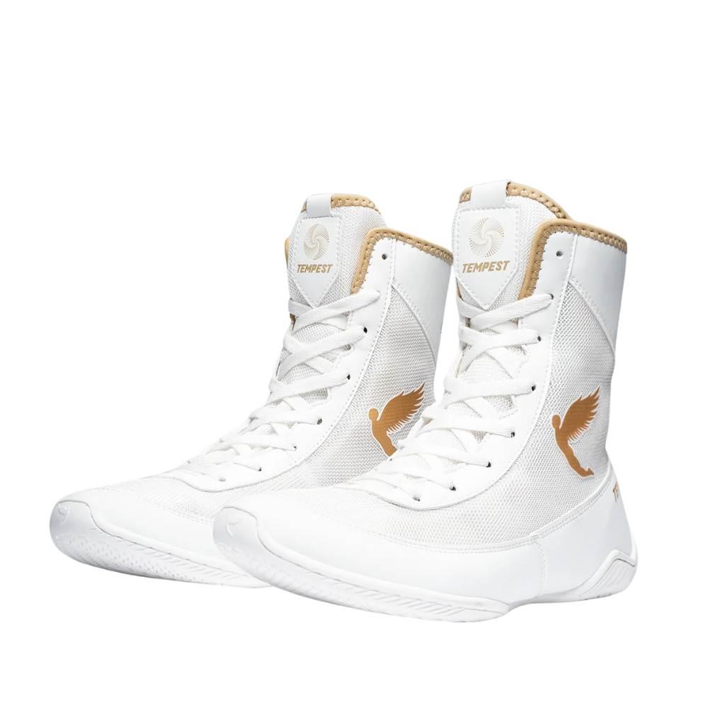 Fly Tempest Kids Boxing Boots - White/Gold-Fly