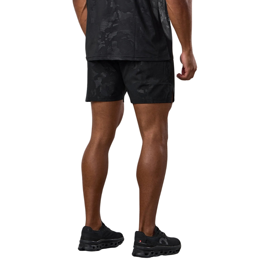 Gym King Debossed Camo Short 5" - Black-Gym King