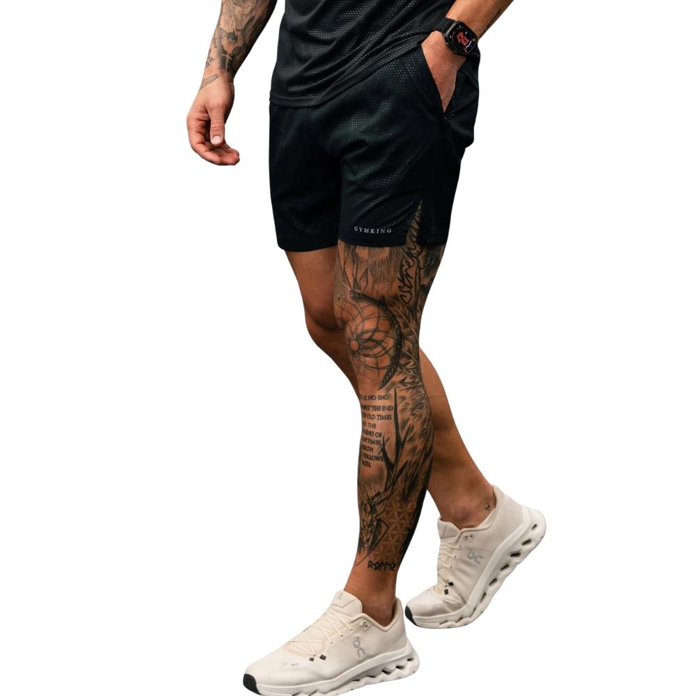 Gym King Debossed Pixel 5" Short - Black-Gym King