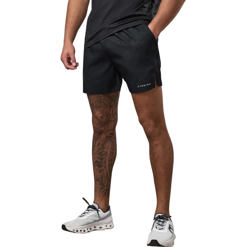 Gym King Debossed Pixel 5" Short - Black-Gym King
