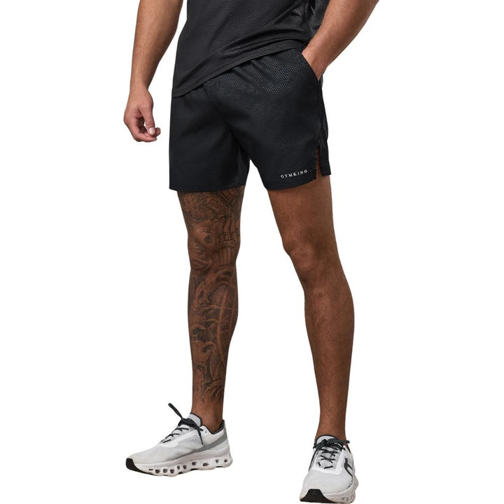 Gym King Debossed Pixel 5" Short - Black-Gym King