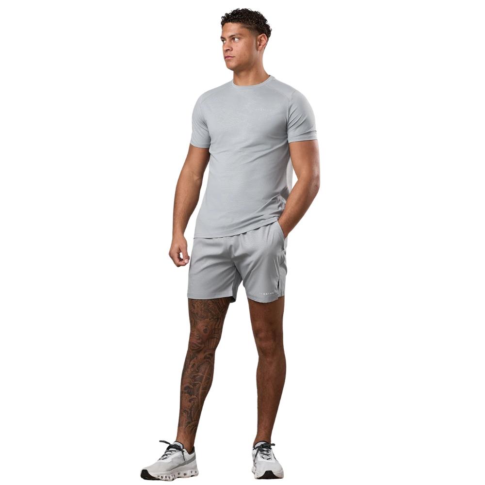 Gym King Debossed Pixel 5" Short - Grey-Gym King