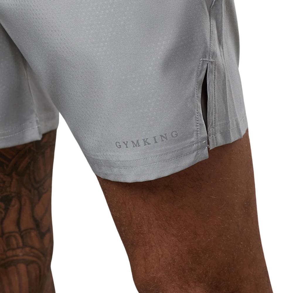 Gym King Debossed Pixel 5" Short - Grey-Gym King