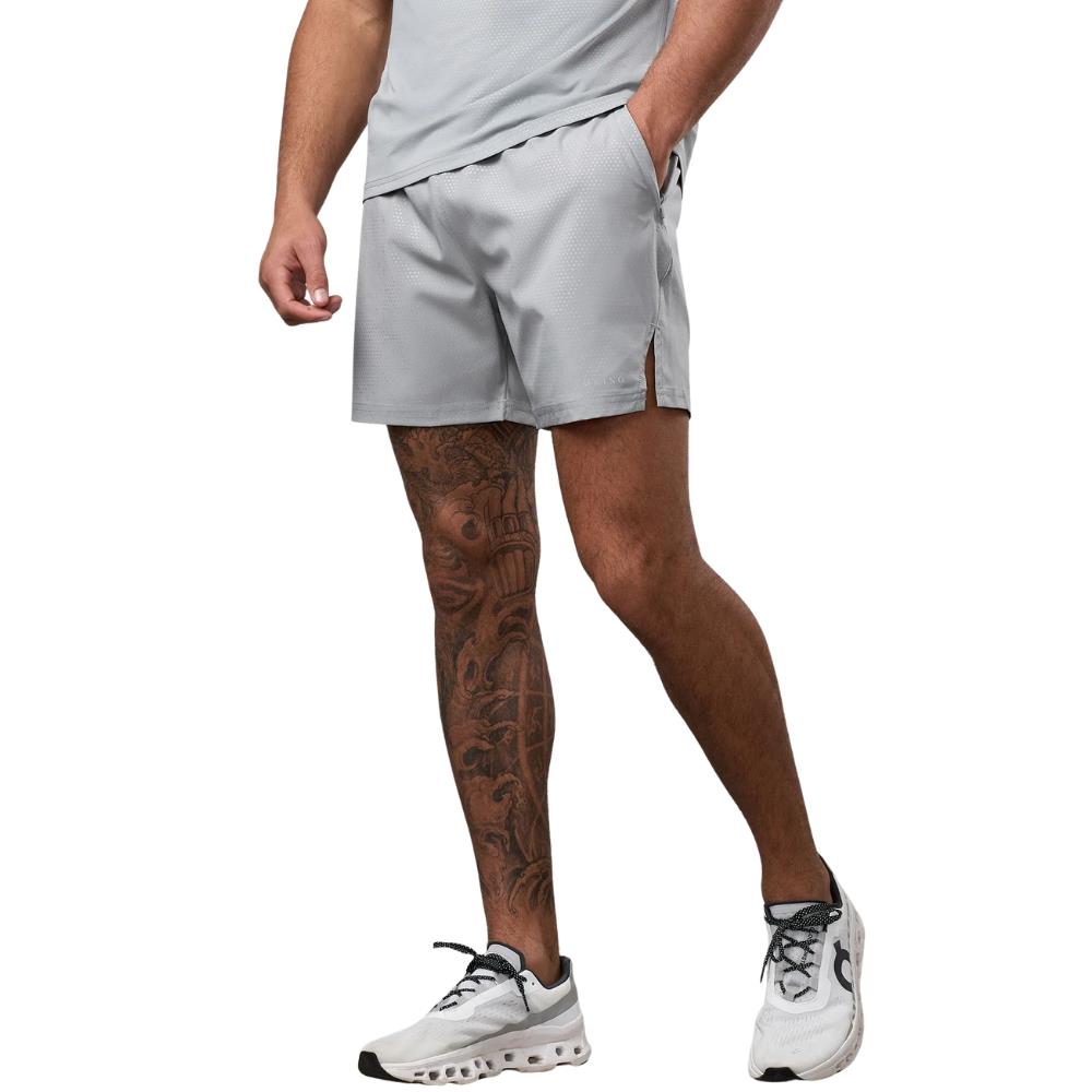 Gym King Debossed Pixel 5" Short - Grey-Gym King