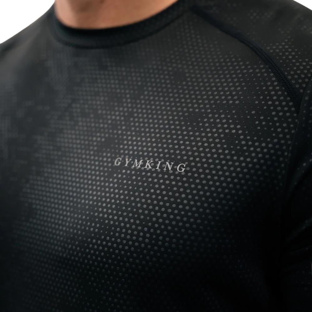 Gym King Debossed Pixel T-Shirt - Black-Gym King