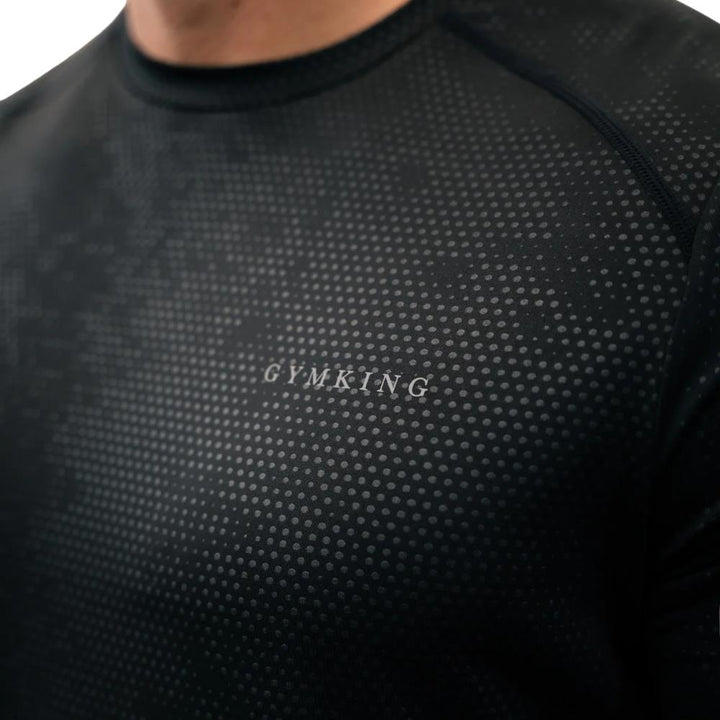 Gym King Debossed Pixel T-Shirt - Black-Gym King