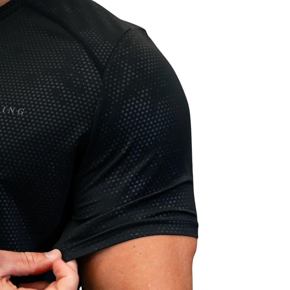 Gym King Debossed Pixel T-Shirt - Black-Gym King