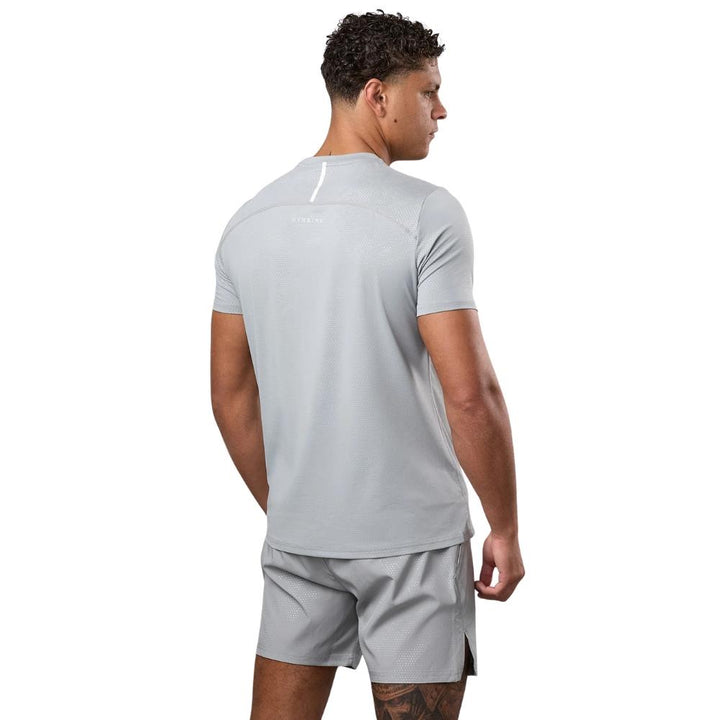 Gym King Debossed Pixel T-Shirt - Grey-Gym King
