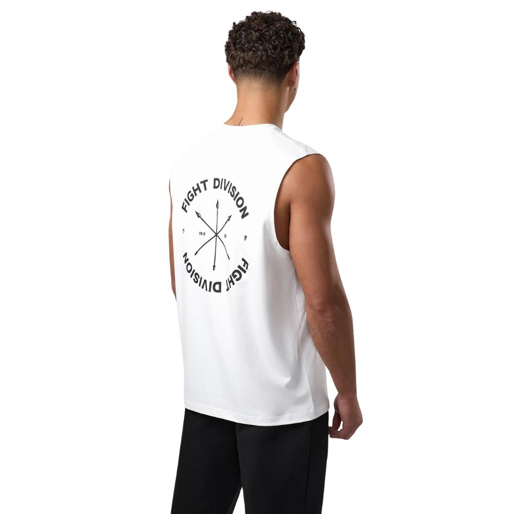 Gym King Fight Division Circle Tank - White-Fight Equipment UK