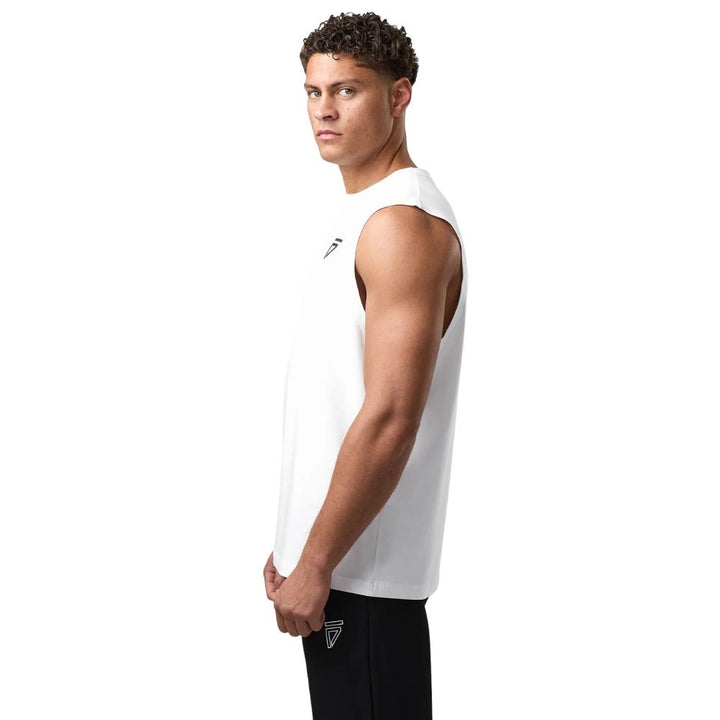 Gym King Fight Division Circle Tank - White-Fight Equipment UK