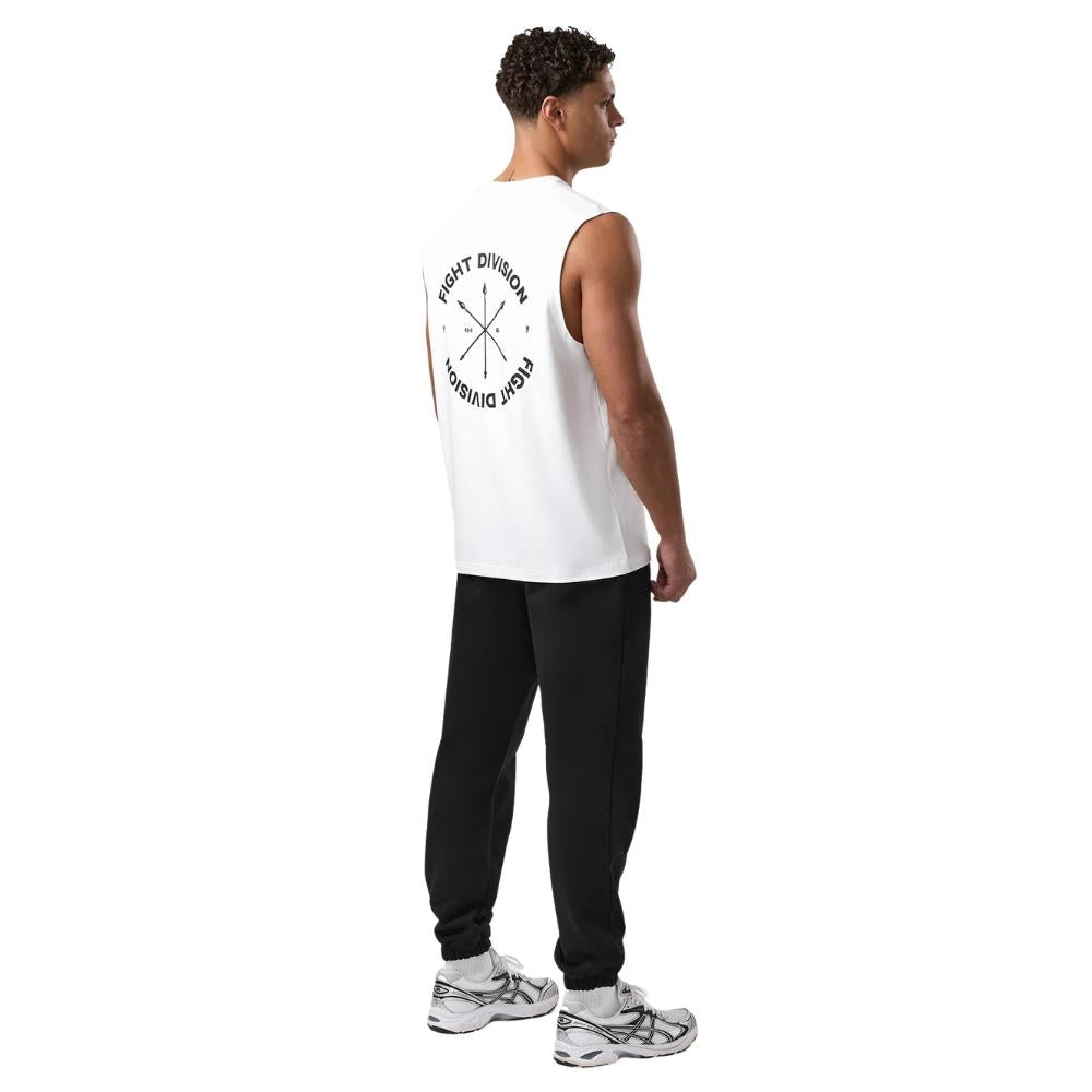 Gym King Fight Division Circle Tank - White-Fight Equipment UK