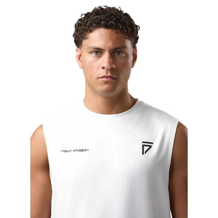Gym King Fight Division Circle Tank - White-Fight Equipment UK