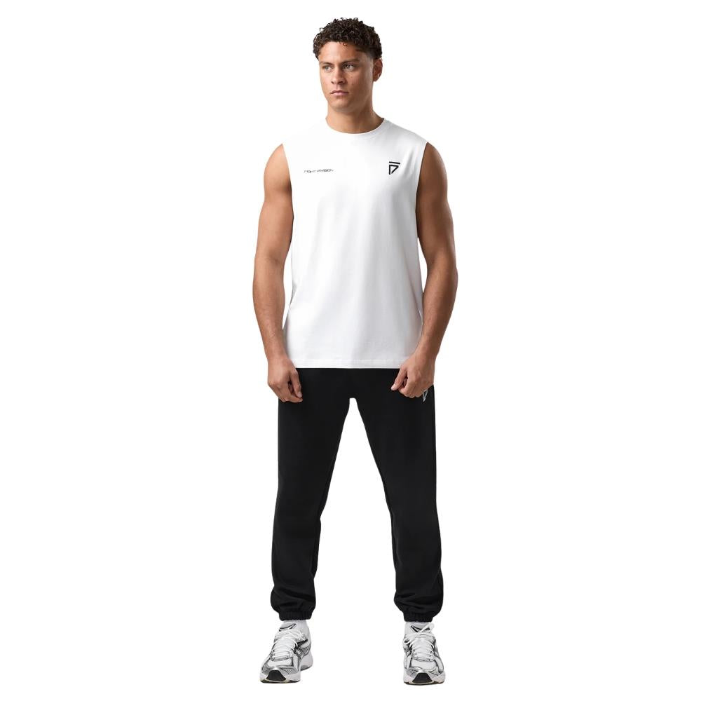 Gym King Fight Division Circle Tank - White-Fight Equipment UK