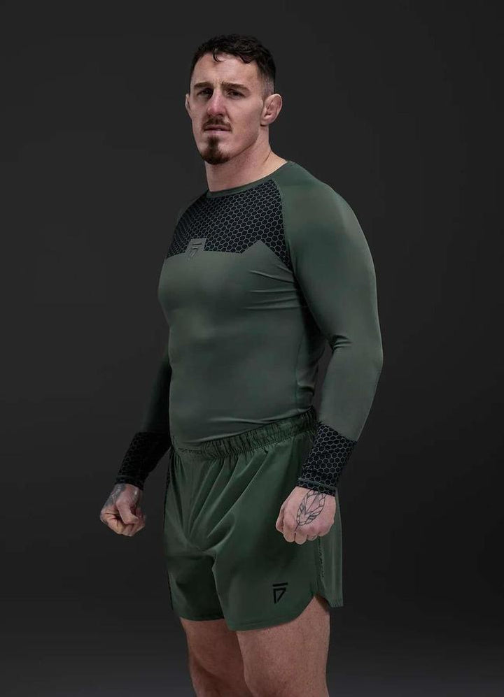 Gym King Fight Division Combat 7" Shorts - Deep Olive-Gym King