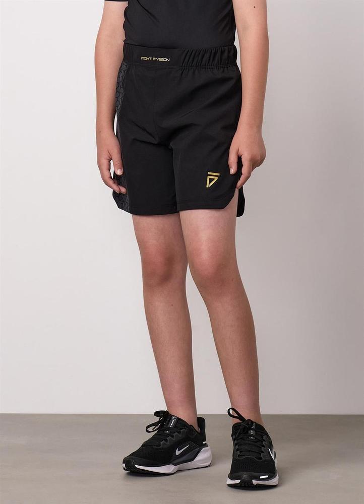 Gym King Fight Division Combat 7" Kids Shorts - Black-Gym King