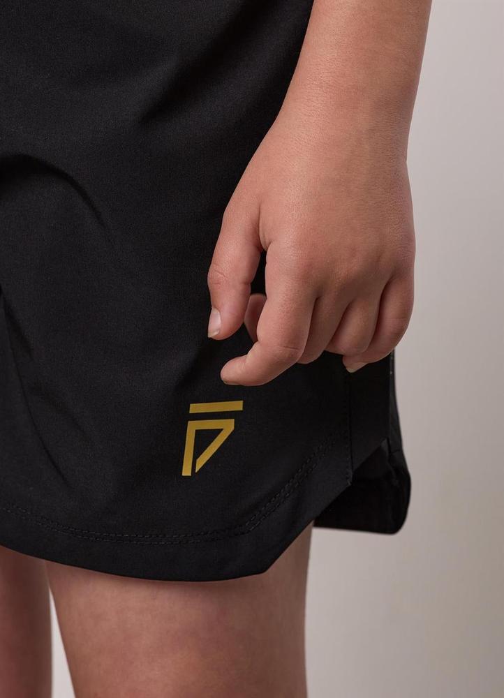 Gym King Fight Division Combat 7" Kids Shorts - Black-Gym King