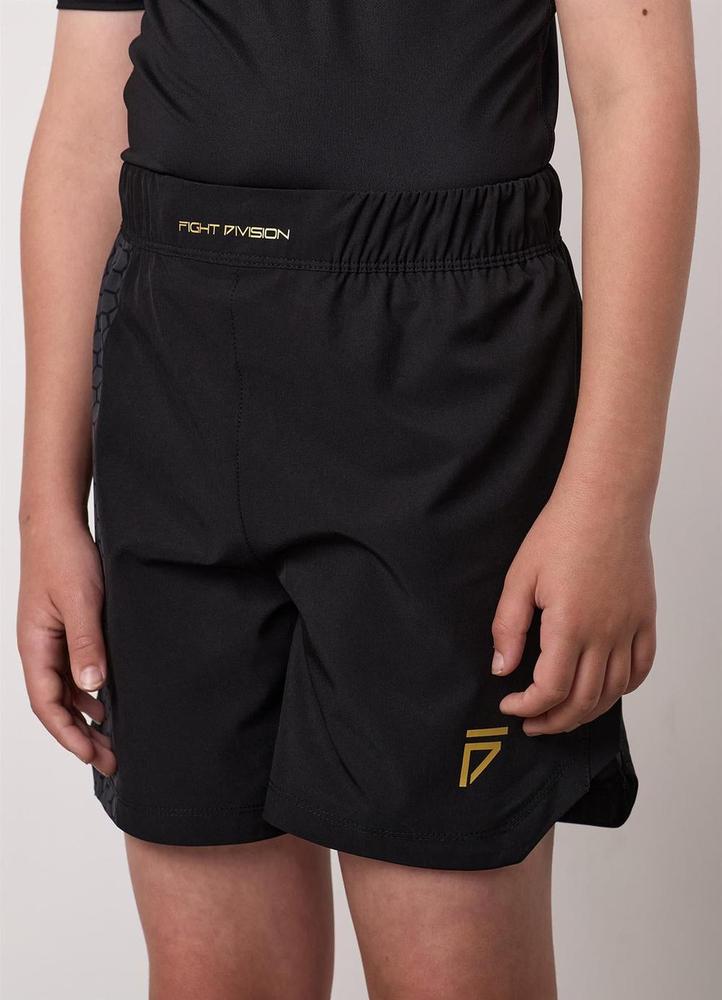 Gym King Fight Division Combat 7" Kids Shorts - Black-Gym King