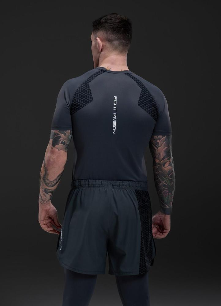 Gym King Fight Division Combat Short Sleeve Rash Guard - Graphite