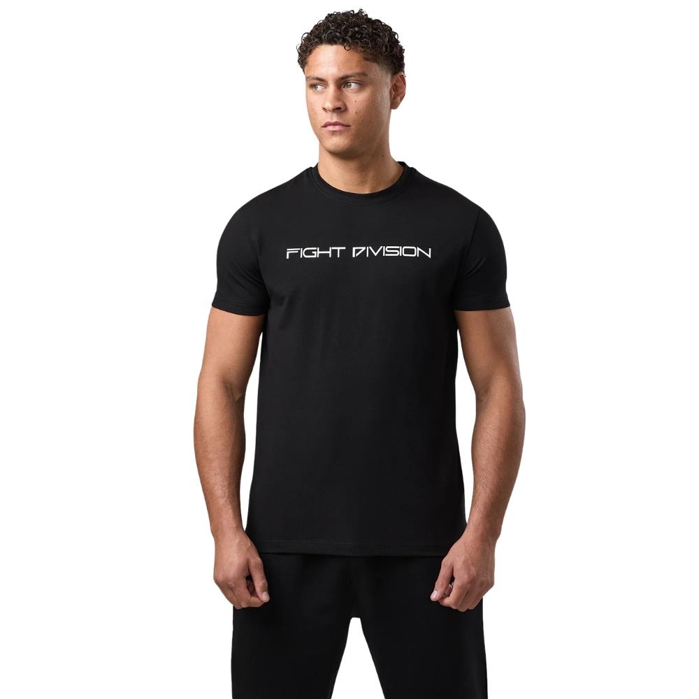 Gym King Fight Division Essential Tee - Black-Fight Equipment UK