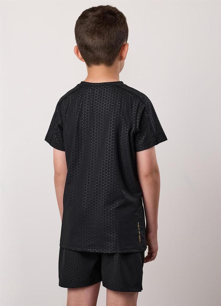 Gym King Fight Division Kids Debossed Training Tee - Black/Gold-Gym King