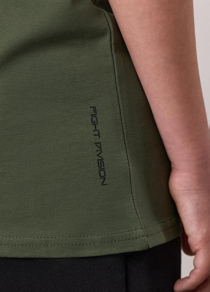 Gym King Fight Division Kids Tee - Deep Olive-Gym King