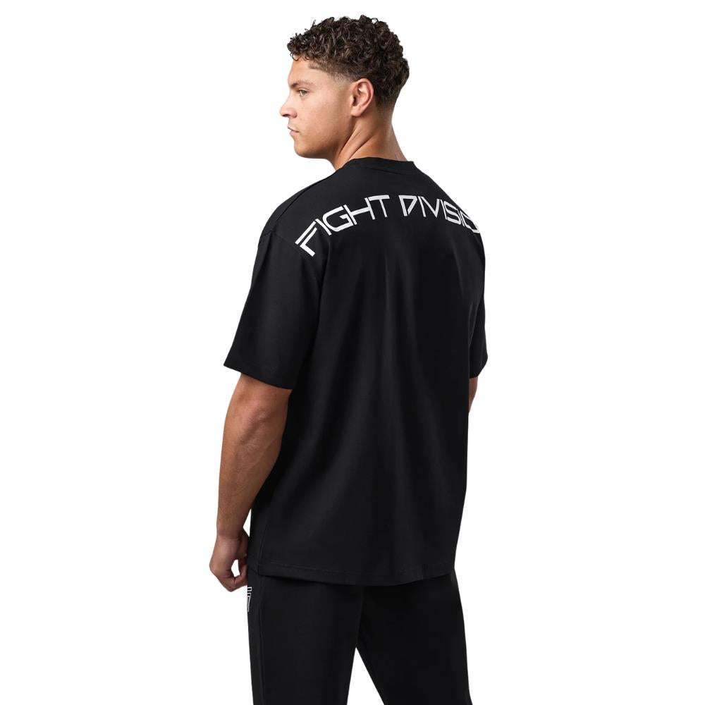 Gym King Fight Division Large Arch Tee - Black-Fight Equipment UK