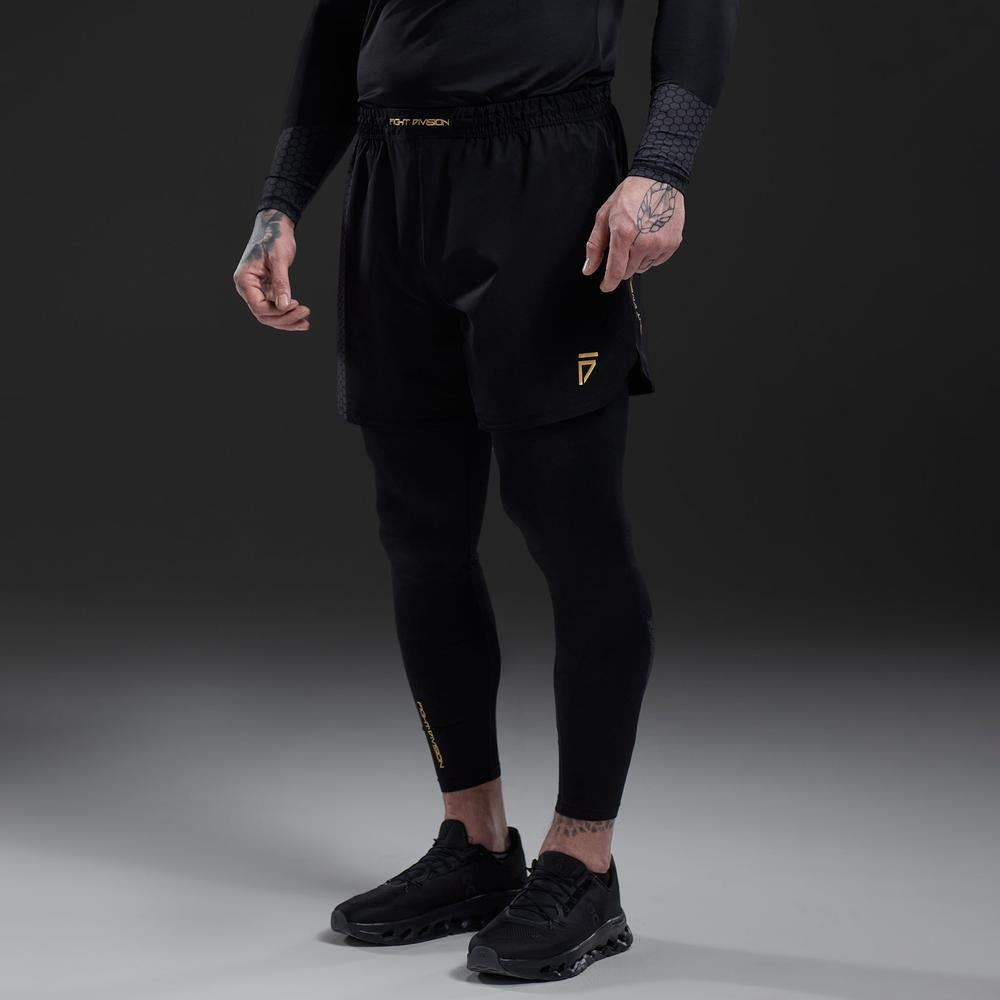 Gym King Fight Division Combat 7" Shorts - Black-Gym King