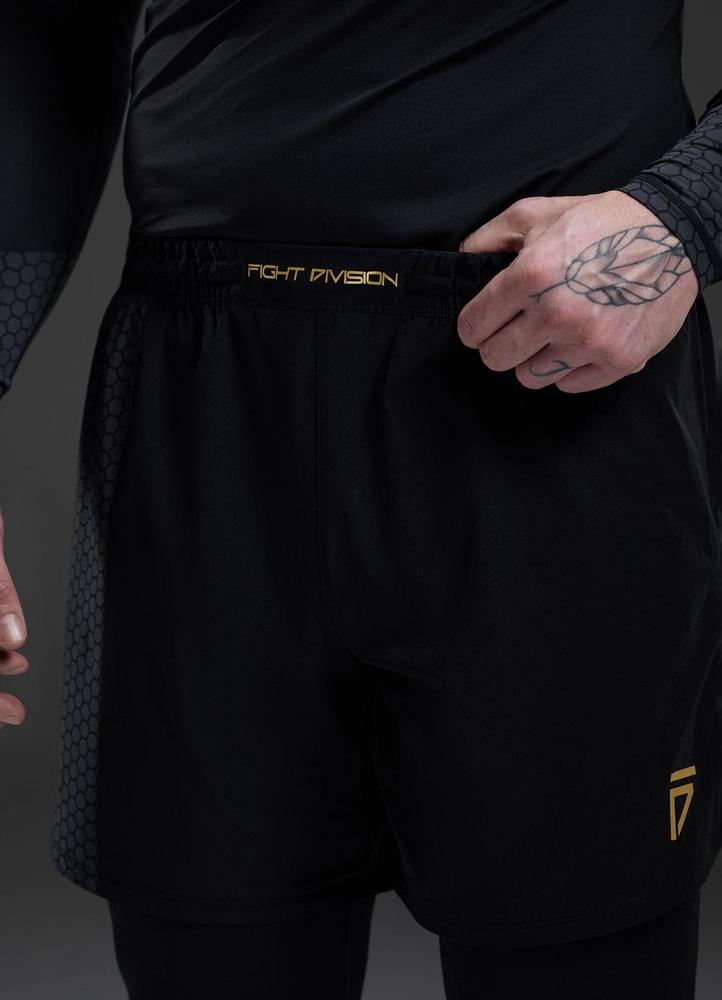 Gym King Fight Division Combat 7" Shorts - Black-Gym King