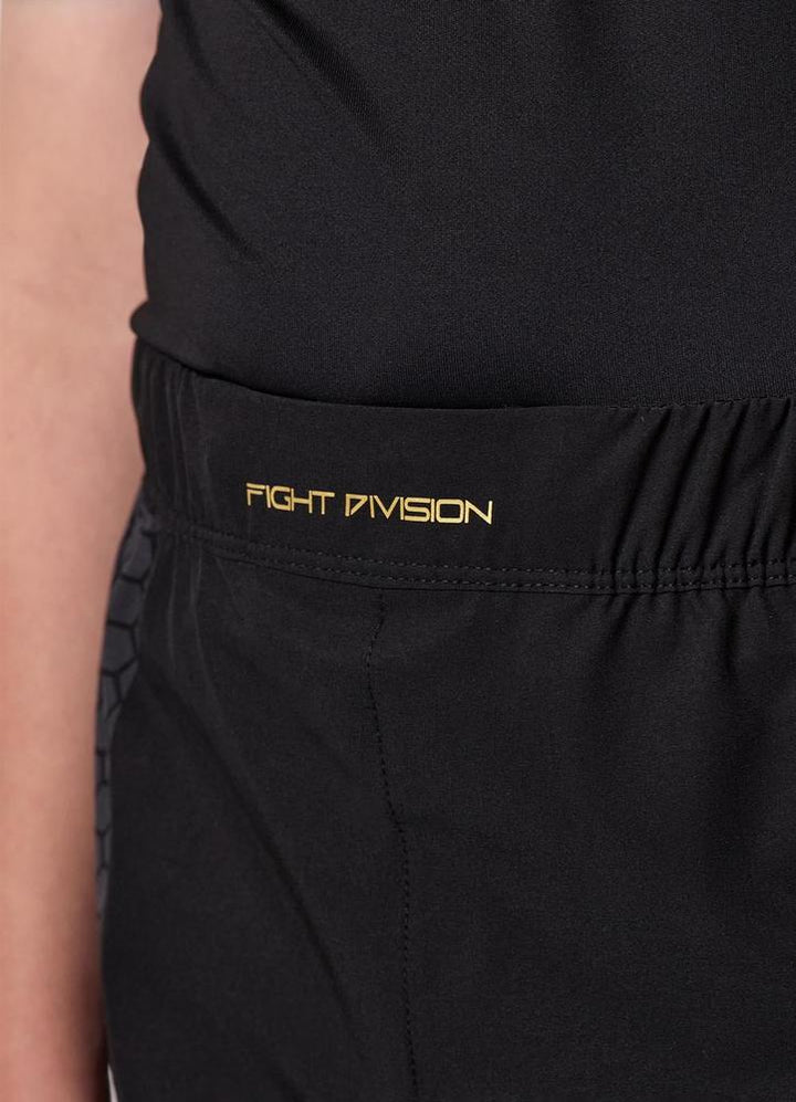 Gym King Fight Division Combat Kids Shorts - Black-Gym King
